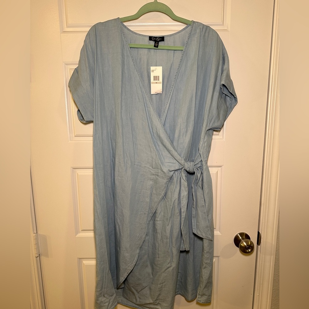 Jessica Simpson Asymmetrical Light Blue Dress